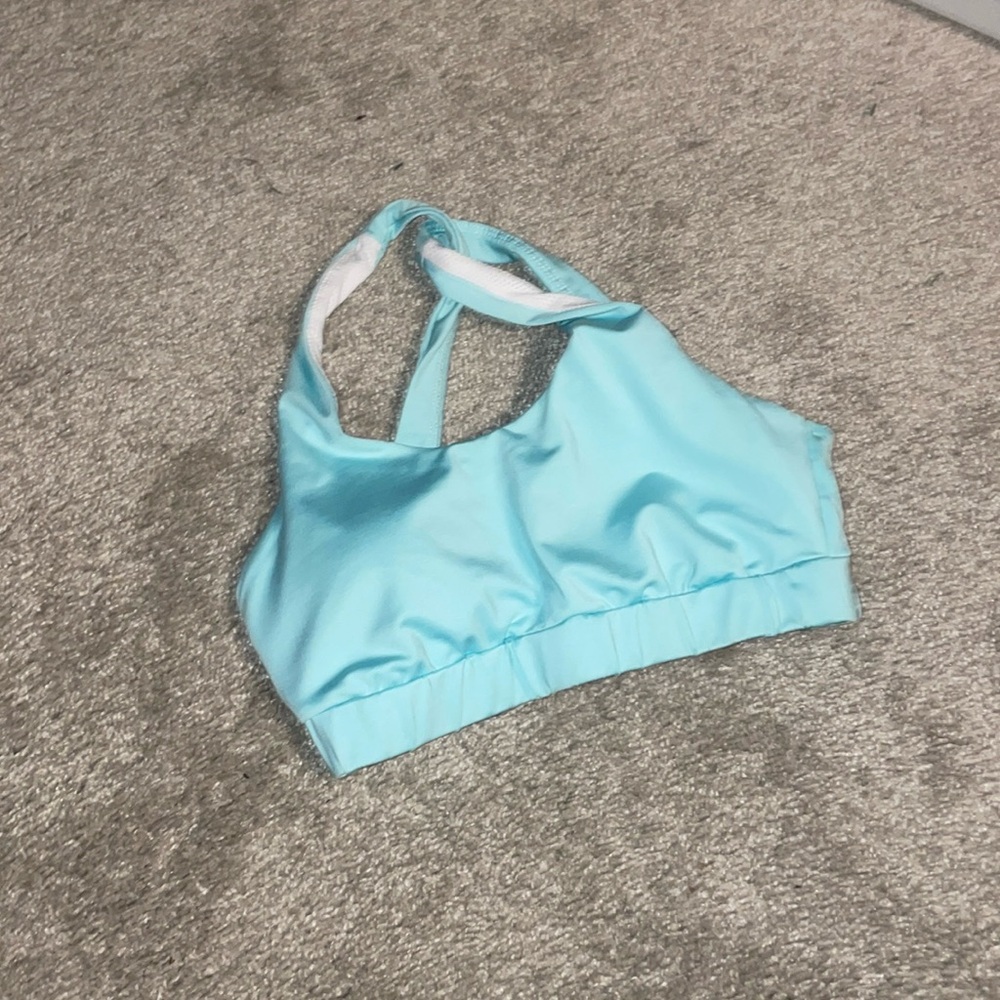 - Shein workout bra in ice aqua blue size medium swim bra/ work out m